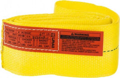 Lift-All - 6' Long x 4" Wide, 11,500 Lb Vertical Capacity, 1 Ply, Polyester Web Sling - 9,200 Lb Choker Capacity, Yellow - Americas Industrial Supply