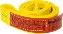 Lift-All - 3' Long x 2" Wide, 12,200 Lb Vertical Capacity, 2 Ply, Polyester Web Sling - 9,800 Lb Choker Capacity, Yellow - Americas Industrial Supply