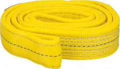 Lift-All - 4' Long x 2" Wide, 12,200 Lb Vertical Capacity, 2 Ply, Polyester Web Sling - 9,800 Lb Choker Capacity, Yellow - Americas Industrial Supply