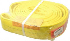 Lift-All - 10' Long x 3" Wide, 16,300 Lb Vertical Capacity, 2 Ply, Polyester Web Sling - 13,000 Lb Choker Capacity, Yellow - Americas Industrial Supply