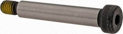 Value Collection - 3/8" Shoulder Diam x 2" Shoulder Length, 5/16-18 UNC, Hex Socket Shoulder Screw - 4140 Alloy Steel with Nylon Locking Patch, 1/4" Head Height x 9/16" Head Diam - Americas Industrial Supply