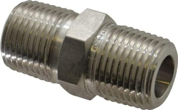 Ham-Let - 1/2" Grade 316 Stainless Steel Pipe Hex Nipple - MNPT End Connections, 7,200 psi - Americas Industrial Supply
