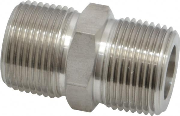 Ham-Let - 3/4" Grade 316 Stainless Steel Pipe Hex Nipple - MNPT End Connections, 6,800 psi - Americas Industrial Supply