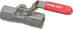 Ham-Let - 1/2" Pipe, FNPT x FNPT End Connections, Stainless Steel, Inline, Two Way Flow, Instrumentation Ball Valve - 2,000 psi WOG Rating, Locking Lever Handle, Reinforced PTFE Seal, Reinforced PTFE Seat - Americas Industrial Supply