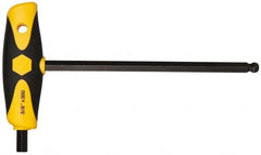 Wiha - 3/8" Hex, T-Handle Cushion Grip, Ball End Hex Key - 7-29/32" OAL, Inch System of Measurement - Americas Industrial Supply