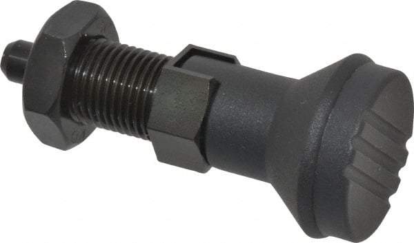 Gibraltar - M16x1.5, 23mm Thread Length, 8mm Plunger Diam, Lockout Knob Handle Indexing Plunger - Plunger Style D, 26mm Body Length, 74mm OAL, Steel - Americas Industrial Supply