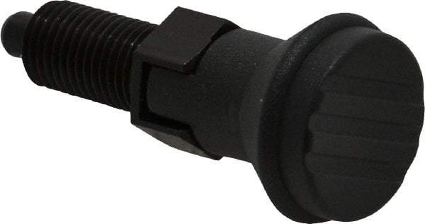 Gibraltar - 3/8-24, 15mm Thread Length, 5mm Plunger Diam, Lockout Knob Handle Indexing Plunger - Plunger Style C, 17mm Body Length, 47mm OAL, Steel - Americas Industrial Supply