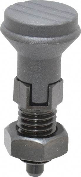 Gibraltar - 1/2-13, 17mm Thread Length, 6mm Plunger Diam, Lockout Knob Handle Indexing Plunger - Plunger Style D, 20mm Body Length, 56mm OAL, Steel - Americas Industrial Supply