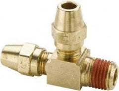 Parker - 5/8" OD, Brass Male Run Tee - 400 Max Working psi, -65 to 250°F, Comp x MNPT x Comp Ends - Americas Industrial Supply