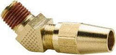 Parker - 3/8" OD, Brass Male 45° Elbow - 400 Max Working psi, -65 to 250°F, Comp x Male NPTF Ends - Americas Industrial Supply