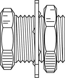 Parker - 1/4" Tube OD x 1/4-18 NPTF Brass Compression Tube Anchor Coupling - Americas Industrial Supply