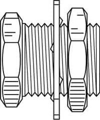 Parker - 1/4" Tube OD x 1/4-18 NPTF Brass Compression Tube Anchor Coupling - Americas Industrial Supply