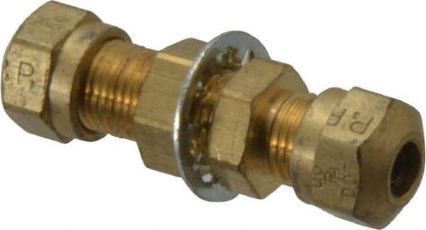 Parker - 1/4" OD, Brass Union - 150 Max Working psi, -40 to 200°F, Comp x Comp Ends - Americas Industrial Supply