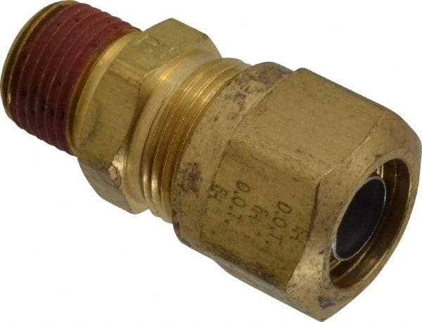 Parker - 5/8" OD, Brass Male Connector - 150 Max Working psi, -40 to 200°F, Comp x MNPT Ends - Americas Industrial Supply