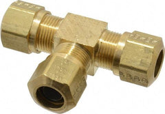 Parker - 1/2" OD, Brass Union Tee - 150 Max Working psi, -40 to 200°F, Comp x Comp x Comp Ends - Americas Industrial Supply