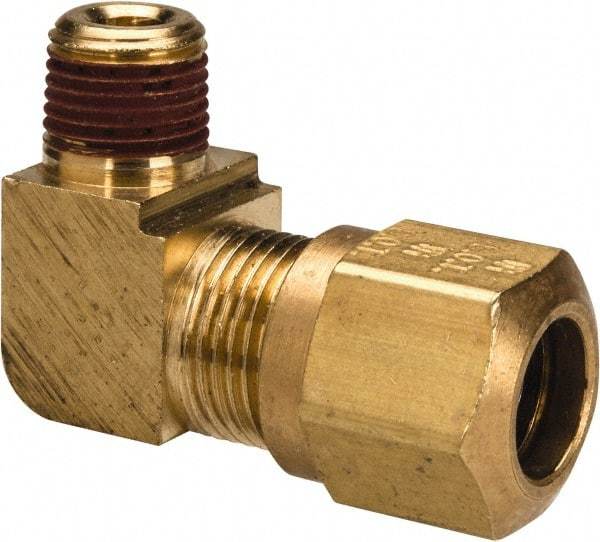 Parker - 3/8" OD, Brass Male Elbow - 150 Max Working psi, -40 to 200°F, Comp x MNPT Ends - Americas Industrial Supply