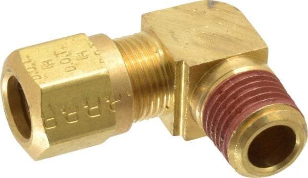 Parker - 3/8" OD, Brass Male Elbow - 150 Max Working psi, -40 to 200°F, Comp x MNPT Ends - Americas Industrial Supply