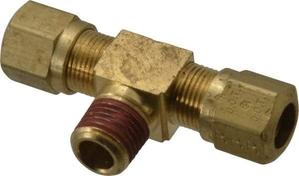 Parker - 3/8" OD, Brass Male Branch Tee - 150 Max Working psi, -40 to 200°F, Comp x Comp x MNPT Ends - Americas Industrial Supply