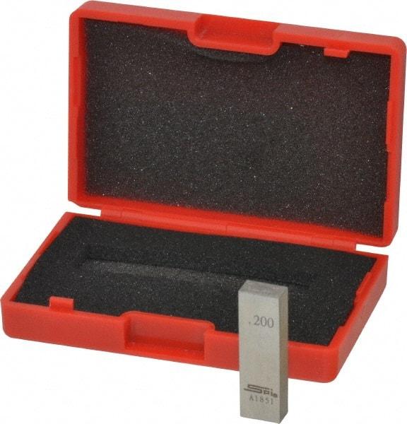 SPI - 0.2" Rectangular Steel Gage Block - Accuracy Grade AS-1, Includes NIST Traceability Certification - Americas Industrial Supply