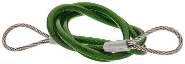 Jergens - 16" Long, Stainless Steel Cable Loop & Loop End, Quick Release Pin Lanyard - 1/16" Cable Diam, Nylon Cable - Americas Industrial Supply