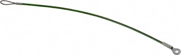 Jergens - 12" Long, Stainless Steel Cable Loop & Eye End, Quick Release Pin Lanyard - 1/16" Cable Diam, 3/16" Hole Diam, Nylon Cable - Americas Industrial Supply