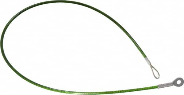 Jergens - 20" Long, Stainless Steel Cable Loop & Eye End, Quick Release Pin Lanyard - 1/16" Cable Diam, 3/16" Hole Diam, Nylon Cable - Americas Industrial Supply