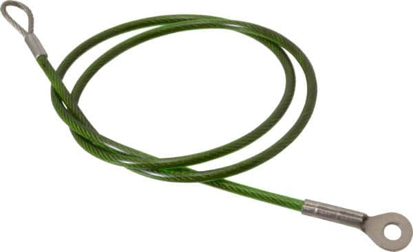 Jergens - 24" Long, Stainless Steel Cable Loop & Eye End, Quick Release Pin Lanyard - 1/16" Cable Diam, 3/16" Hole Diam, Nylon Cable - Americas Industrial Supply