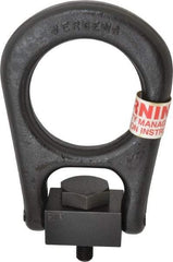 Jergens - 2,500 Lb Load Capacity Forged Center Pull Hoist Ring - 37 Ft/Lb Torque, M12 x 1.75 Thread, Alloy Steel - Americas Industrial Supply