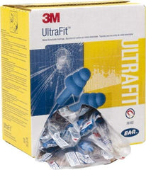 3M - Metal Detectable, Reusable, Corded, 25 dB, Flange Earplugs - Blue, 100 Pairs - Americas Industrial Supply