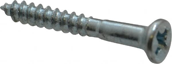 Value Collection - #5, 1" OAL, Phillips Drive, Flat Head Wood Screw - Zinc Plated Steel, Grade 2 - Americas Industrial Supply