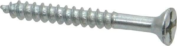 Value Collection - #6, 1-1/4" OAL, Phillips Drive, Flat Head Wood Screw - Zinc Plated Steel, Grade 2 - Americas Industrial Supply