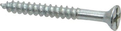 Value Collection - #6, 1-1/4" OAL, Phillips Drive, Flat Head Wood Screw - Zinc Plated Steel, Grade 2 - Americas Industrial Supply