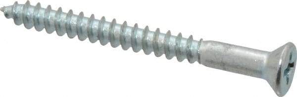 Value Collection - #6, 1-1/2" OAL, Phillips Drive, Flat Head Wood Screw - Zinc Plated Steel, Grade 2 - Americas Industrial Supply
