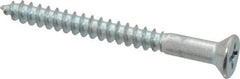 Value Collection - #6, 1-1/2" OAL, Phillips Drive, Flat Head Wood Screw - Zinc Plated Steel, Grade 2 - Americas Industrial Supply