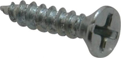 Value Collection - #8, 3/4" OAL, Phillips Drive, Flat Head Wood Screw - Zinc Plated Steel, Grade 2 - Americas Industrial Supply