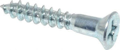 Value Collection - #8, 1" OAL, Phillips Drive, Flat Head Wood Screw - Zinc Plated Steel, Grade 2 - Americas Industrial Supply