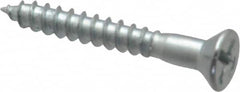 Value Collection - #8, 1-1/4" OAL, Phillips Drive, Flat Head Wood Screw - Zinc Plated Steel, Grade 2 - Americas Industrial Supply