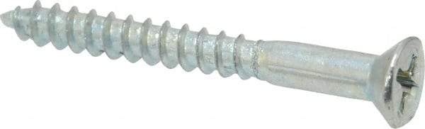 Value Collection - #8, 1-1/2" OAL, Phillips Drive, Flat Head Wood Screw - Zinc Plated Steel, Grade 2 - Americas Industrial Supply