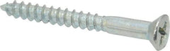 Value Collection - #8, 1-1/2" OAL, Phillips Drive, Flat Head Wood Screw - Zinc Plated Steel, Grade 2 - Americas Industrial Supply