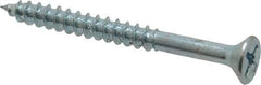 Value Collection - #8, 1-3/4" OAL, Phillips Drive, Flat Head Wood Screw - Zinc Plated Steel, Grade 2 - Americas Industrial Supply