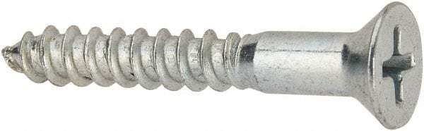 Value Collection - #9, 1-1/4" OAL, Phillips Drive, Flat Head Wood Screw - ASME B18.6.1, Zinc Plated Steel, Grade 2 - Americas Industrial Supply