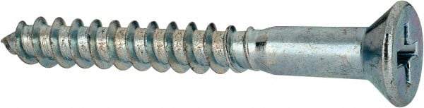 Value Collection - #9, 1-1/2" OAL, Phillips Drive, Flat Head Wood Screw - ASME B18.6.1, Zinc Plated Steel, Grade 2 - Americas Industrial Supply