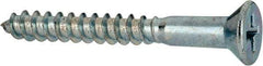 Value Collection - #9, 1-1/2" OAL, Phillips Drive, Flat Head Wood Screw - ASME B18.6.1, Zinc Plated Steel, Grade 2 - Americas Industrial Supply