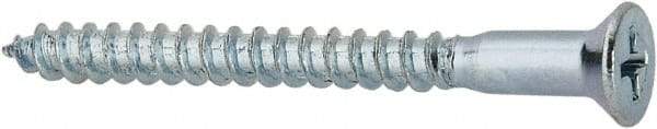 Value Collection - #9, 2" OAL, Phillips Drive, Flat Head Wood Screw - ASME B18.6.1, Zinc Plated Steel, Grade 2 - Americas Industrial Supply