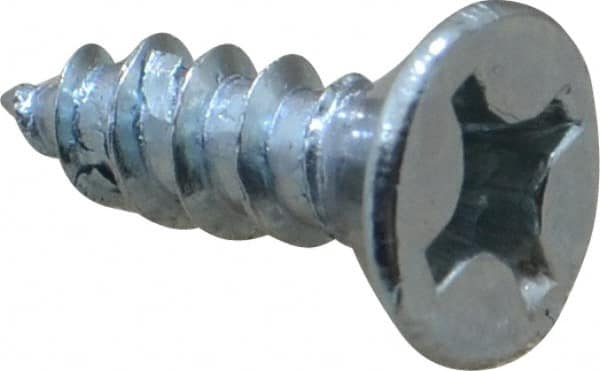 Value Collection - #10, 5/8" OAL, Phillips Drive, Flat Head Wood Screw - Zinc Plated Steel, Grade 2 - Americas Industrial Supply