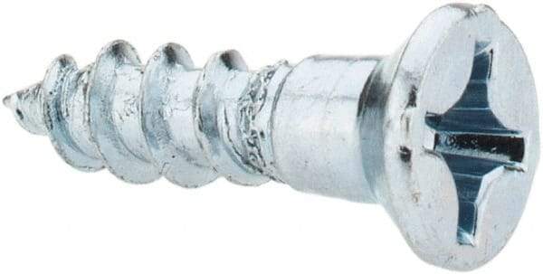 Value Collection - #10, 3/4" OAL, Phillips Drive, Flat Head Wood Screw - ASME B18.6.1, Zinc Plated Steel, Grade 2 - Americas Industrial Supply