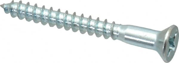 Value Collection - #10, 1-3/4" OAL, Phillips Drive, Flat Head Wood Screw - ASME B18.6.1, Zinc Plated Steel, Grade 2 - Americas Industrial Supply