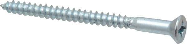 Value Collection - #10, 2-1/2" OAL, Phillips Drive, Flat Head Wood Screw - ASME B18.6.1, Zinc Plated Steel, Grade 2 - Americas Industrial Supply