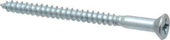 Value Collection - #10, 2-1/2" OAL, Phillips Drive, Flat Head Wood Screw - ASME B18.6.1, Zinc Plated Steel, Grade 2 - Americas Industrial Supply