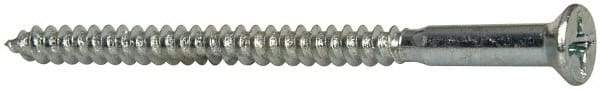 Value Collection - #10, 3" OAL, Phillips Drive, Flat Head Wood Screw - ASME B18.6.1, Zinc Plated Steel, Grade 2 - Americas Industrial Supply